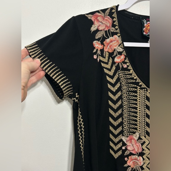 Johnny Was Rianne Embroidered Boho Drape Shirt - Picture 8 of 13